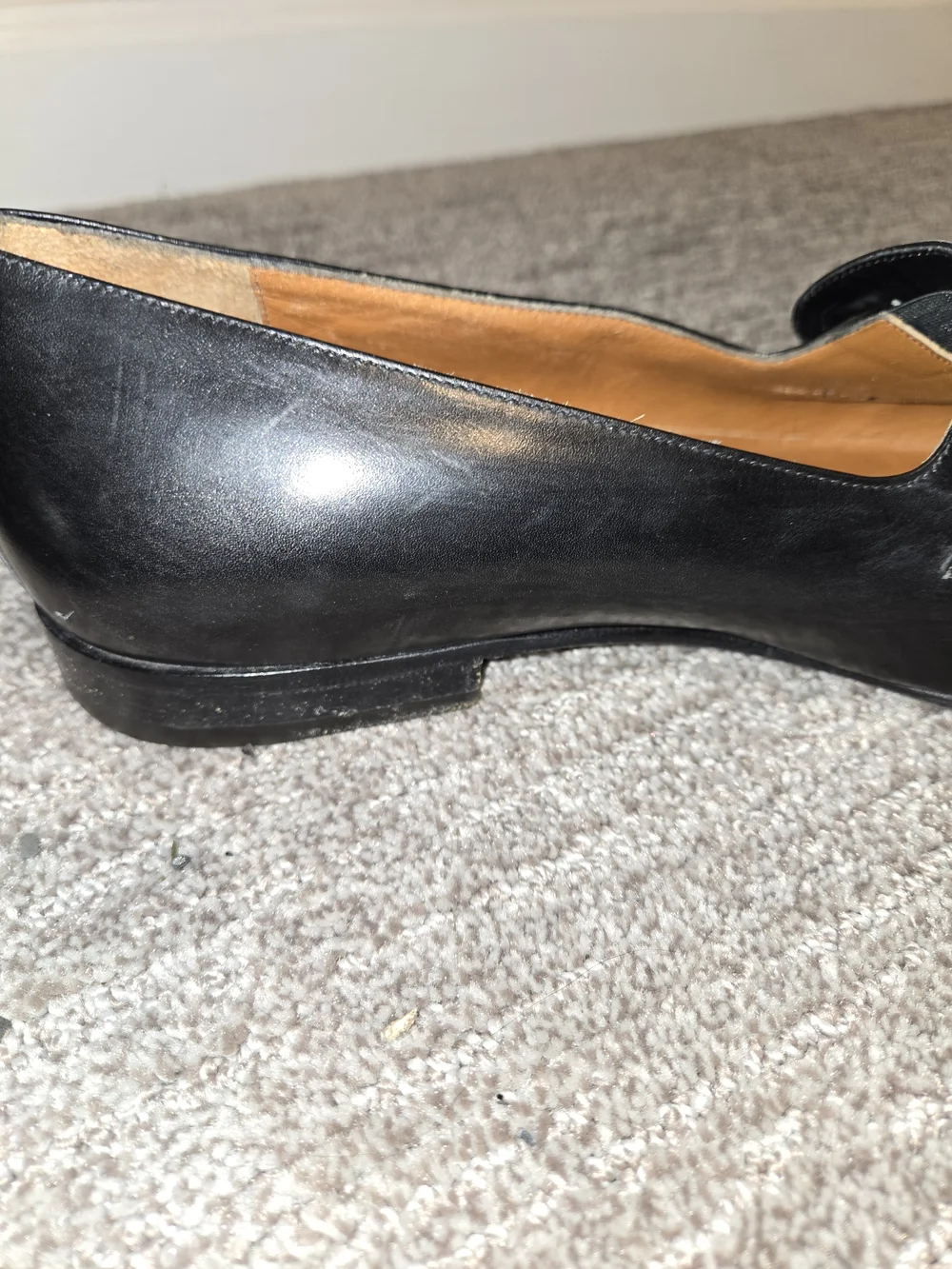 Salvatore Ferragamo Men's Black Leather Tassel SlipOn Loafer 9 EE Classic Luxury